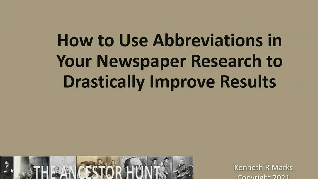 'Video thumbnail for How to Use Abbreviations in Your Newspaper Research to Drastically Improve Results'
