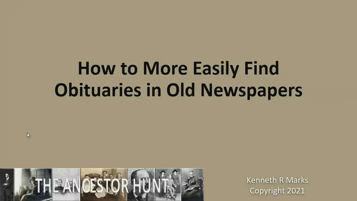 'Video thumbnail for How to More Easily Find Obituaries in Old Newspapers '