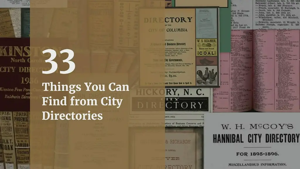 'Video thumbnail for 33 Things You Can Find in City Directories'