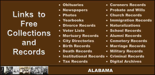 4,170 Free Online Alabama Collections Available In 24 Genealogy Record ...